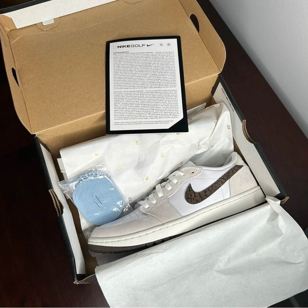 Jordan 1 Retro Low Golf Light Orewood Elephant (8.5M/10W) - Picture 10 of 12